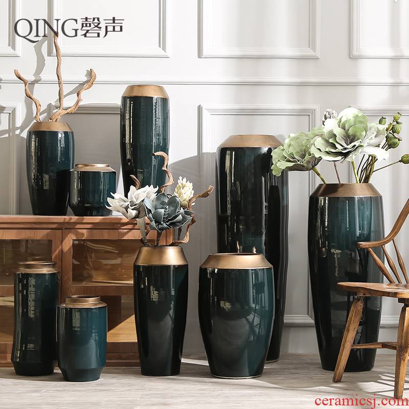 Ceramic furnishing articles sitting room of large vase flower arranging dried flower porcelain hotel villa household contracted and I adornment