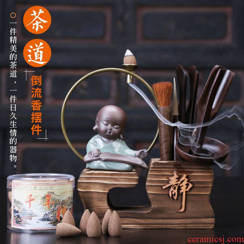 Auspicious industry kung fu tea sets accessories 6 gentleman ebony accessories tea pets play furnishing articles tea six gentleman