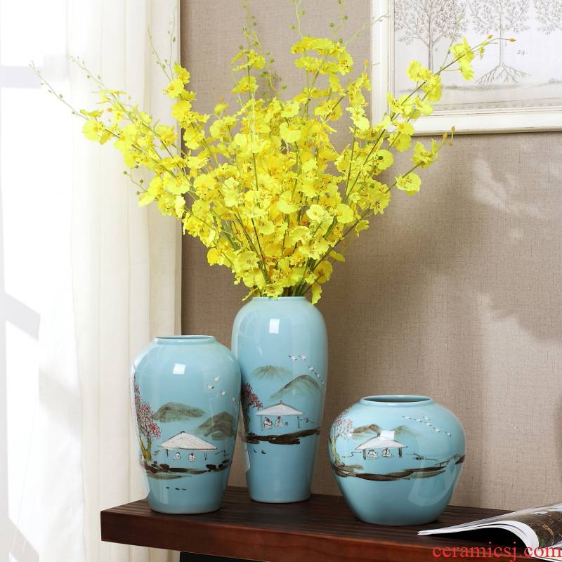 New Chinese style furnishing articles of jingdezhen ceramics, vases, flower arrangement, wine cabinet TV ark, the sitting room porch household soft adornment