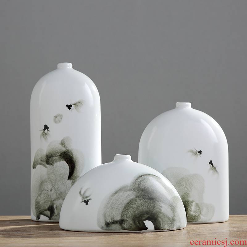 Jingdezhen ceramic household modern vase desktop TV ark, place adorn article sitting room of Chinese style art decoration