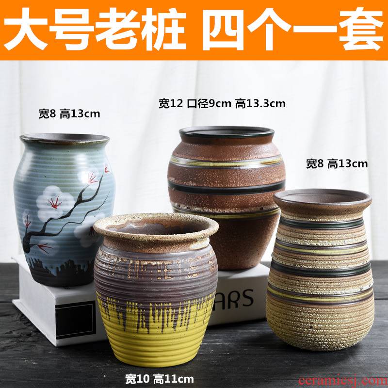 Fleshy flower pot large old running high creative clay coarse pottery basin of large diameter zhuang zi the plants breathe freely ceramic flower pot