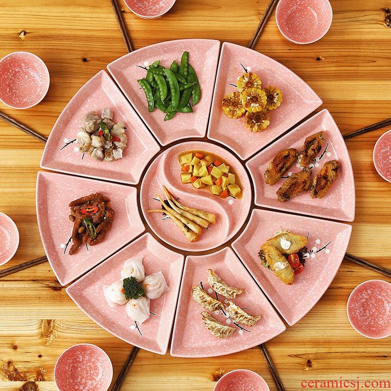 Seafood large platter ceramic web celebrity composite plate hotel reunion dinner party plate gossip plate trill with money
