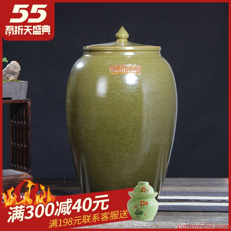 Jingdezhen ceramic barrel ricer box tea oil cylinder jars at the end of the cylinder tank 50 kg 100 jins 30 jins 20 jins