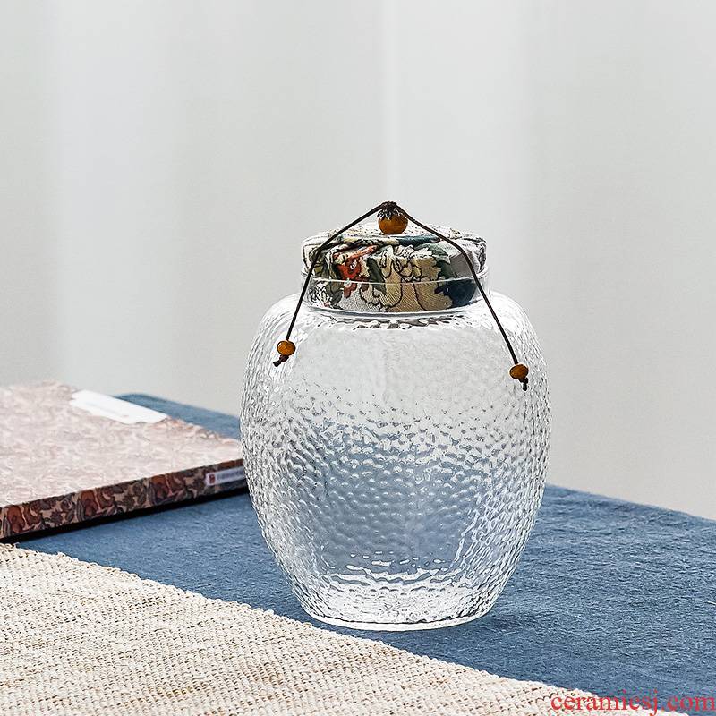 Qiu time household transparent glass sealing caddy fixings multigrain scented tea to receive sealed storage tank kunfu tea in the kitchen