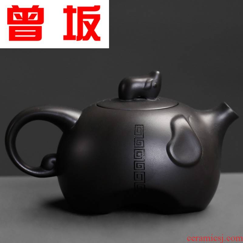 Once sitting dafu dark purple sand teapot yixing small mini personal office kung fu tea set single pot of restoring ancient ways of household