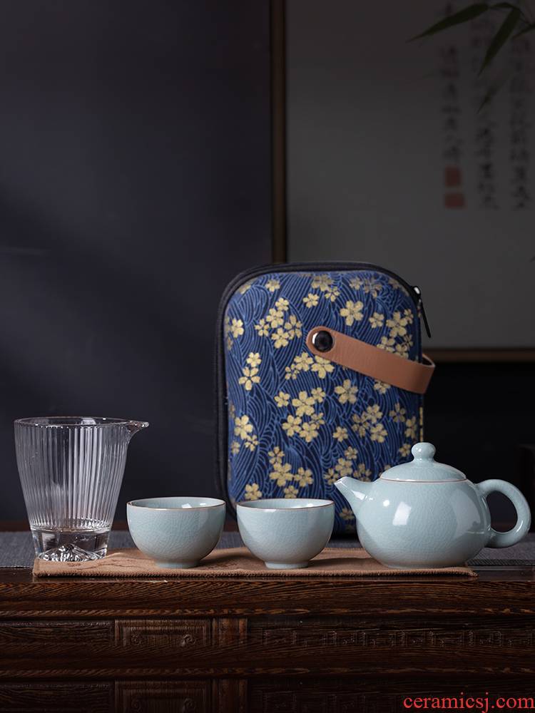And your up portable travel tea set household of jingdezhen tea service kung fu tea set small sets of the teapot teacup
