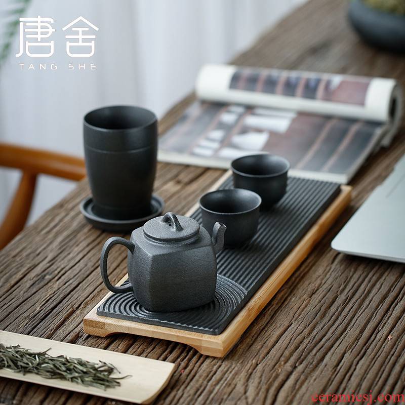 Don difference up Japanese coarse ceramic tea set suit household contracted office of dry terms plate tea tray teapot tea cups