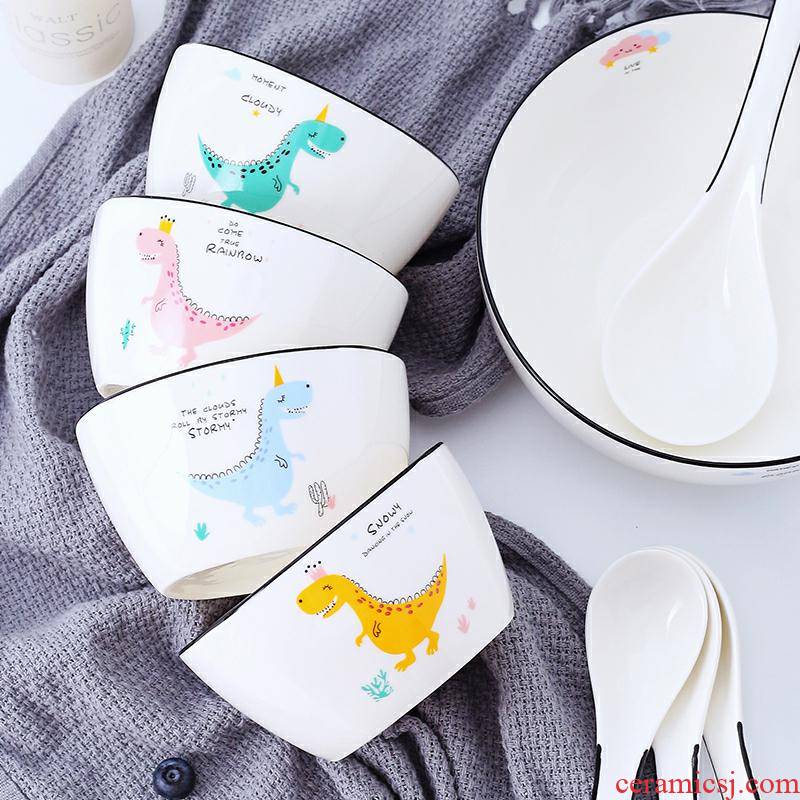 Dishes cartoon simple children 's breakfast is the lovely ceramic tableware suit new good - & household Dishes
