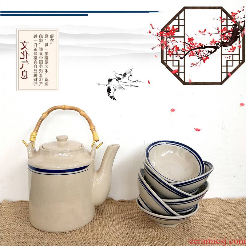 Garden 2019 ceramic teapot large capacity of the next cool household girder kettle pot of hot water high temperature resistant ceramic pot meal