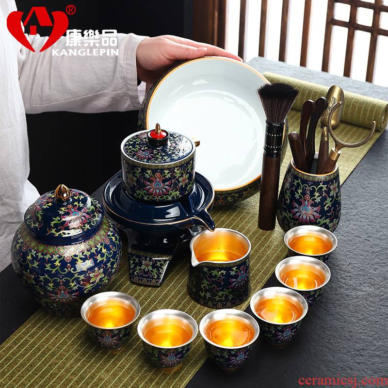 Fit recreational product jingdezhen ceramic coppering. As silver tea set automatically prevent hot lazy people make tea, kungfu tea set