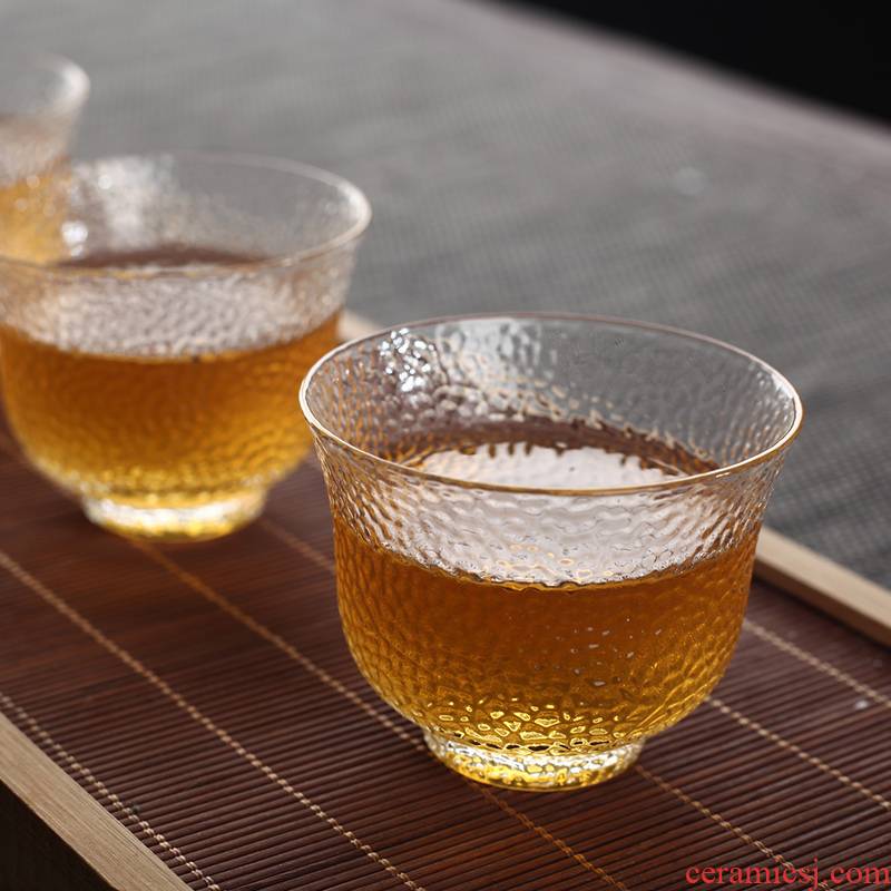 Morning high heat - resistant glass sample tea cup kung fu tea cup master cup small bowl cups cup glass tea set
