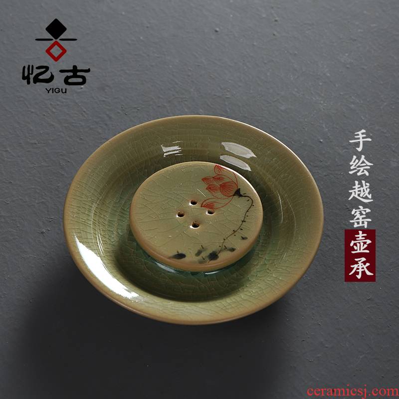 Have the ancient pot bearing hand the up ceramic tea set of the kung fu tea tea accessories dry tea pot pad teapot tray