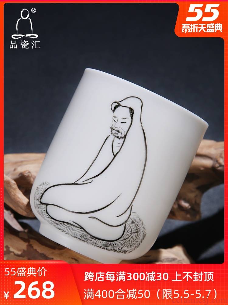 The Product sample tea cup hand - made porcelain remit dehua white porcelain teacup zen Buddha master single cup what faced ceramic tea set
