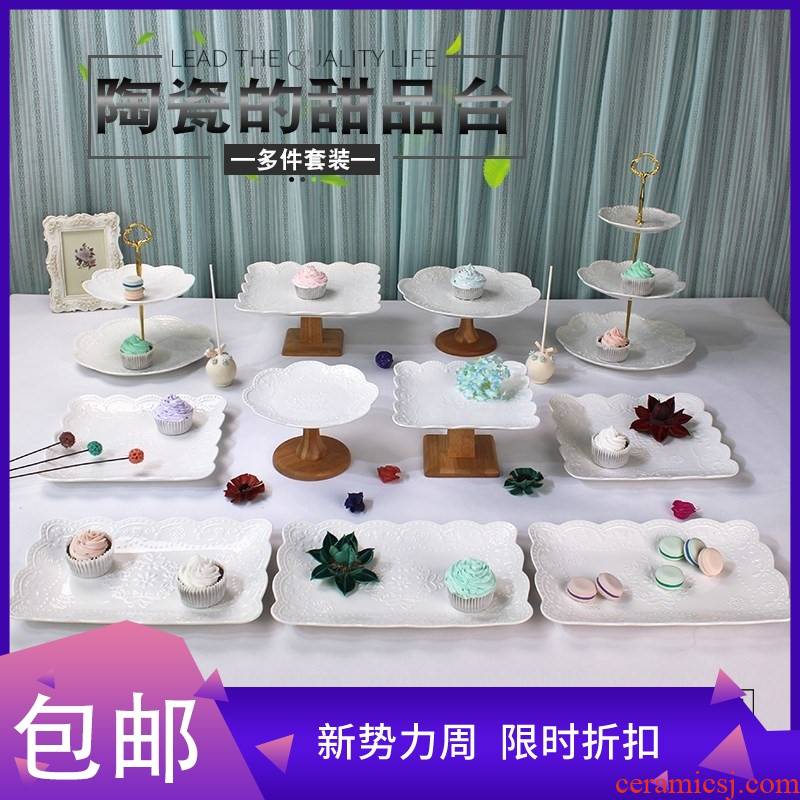 Dessert display rack furnishing articles suit buffet tea table wedding multi - layer cake Dessert tray shelf