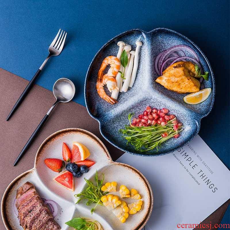 Creative dishes one food tableware separated Japanese - style breakfast tray household ceramics adult dish plate frame plate