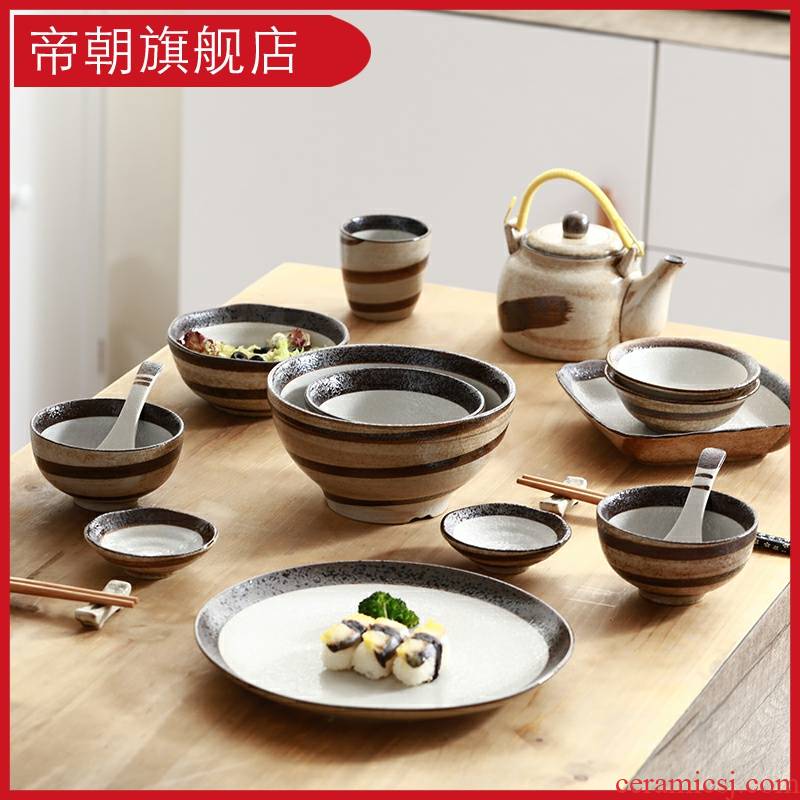 Emperor the dishes suit household is concise and creative hand - made porcelain ceramic bowl spoon, Japanese dishes plate suit