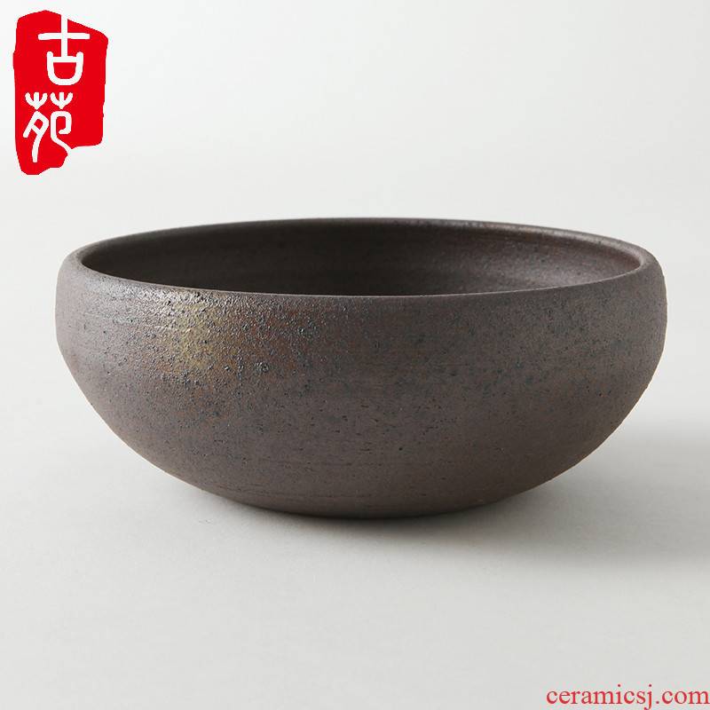 Coarse ceramic tea set porcelain Japanese kunfu tea water cylinder purple clay jar is writing brush washer water basin retro tea cup and a half up