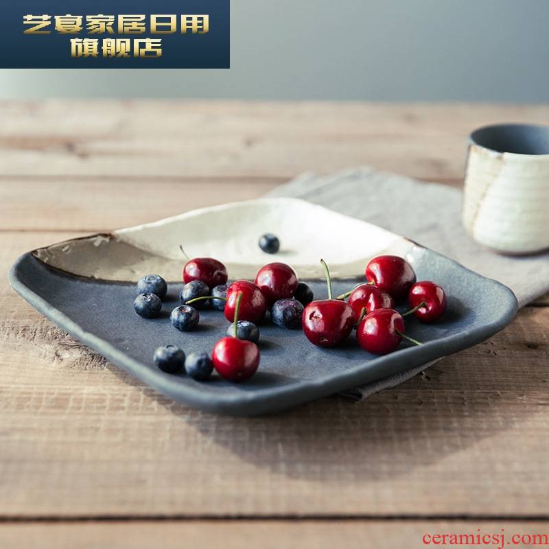 5 zf new Japanese household tableware ceramic plate variable glaze process plates fashion offers hotel tableware supplies