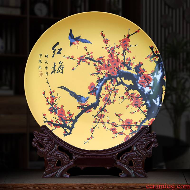 To jingdezhen decorate dish decorative furnishing articles by gold bottom patterns customized diy custom design