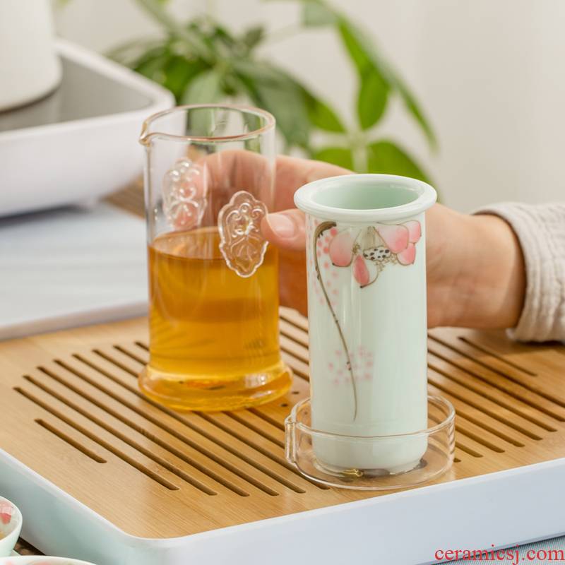 Glass teapot tea to black tea ware celadon flower pot teapot hand - made ceramic tank filter mercifully kung fu tea set
