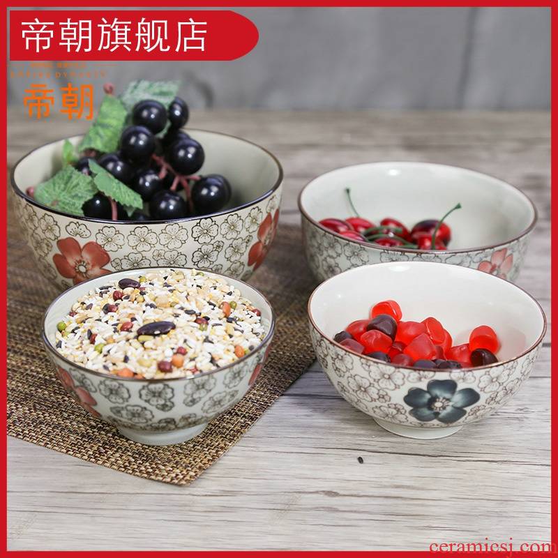 Japanese ceramic bowl to eat small bowl of noodles in soup bowl with rice bowls bowl and wind hand - made tableware bowls suit blossoms