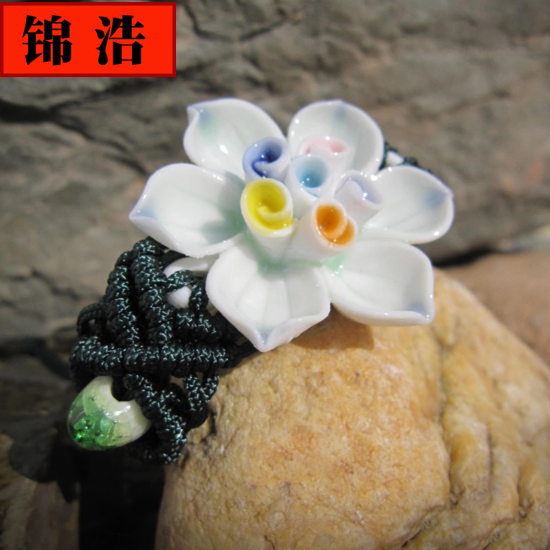Jin hao ceramic bracelet with A national wind bracelet with small craft checking folk art of jingdezhen ceramic flowers