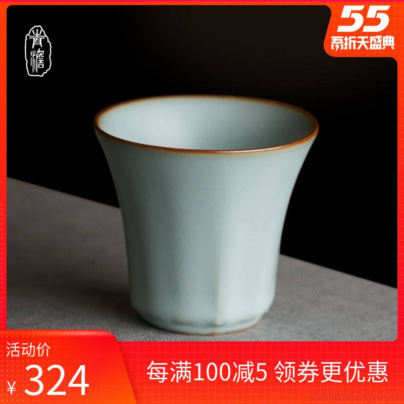 Your up sample tea cup pure manual master cup single CPU noggin day blue open piece of jingdezhen kung fu tea set for