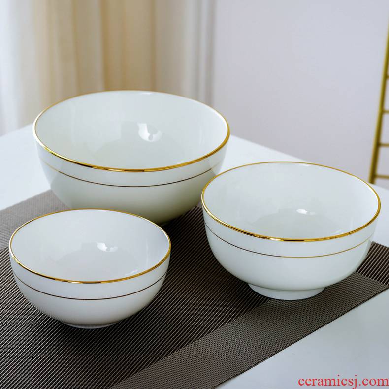 Jingdezhen ceramic bowl large rice bowls up phnom penh contracted household hot with foot rainbow such use