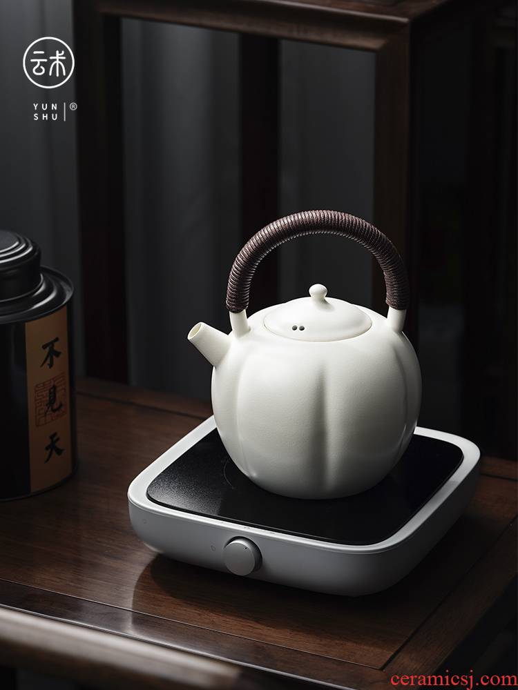 Cloud operation manual soda glaze white clay teapot electric TaoLu large earthen POTS tea kettle kung fu tea set