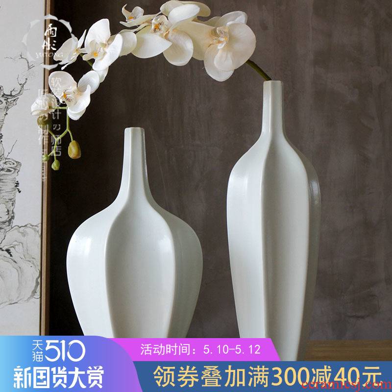 | manual bright white rain tong household contracted and furnishing articles flowers in the vase creative household porcelain decoration simple living room