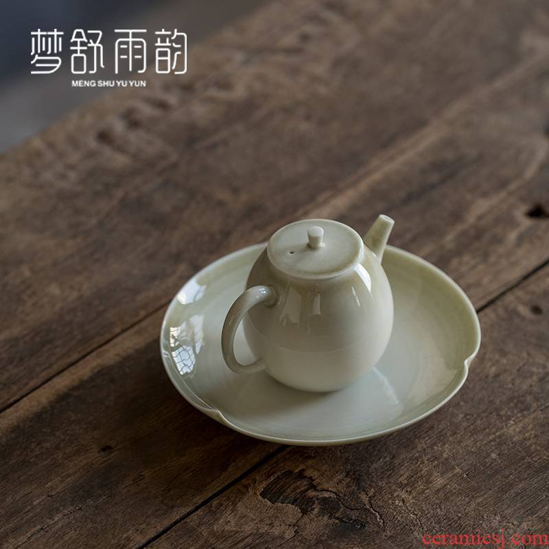 Dream ShuYu rhyme manual plant ash pot of bearing dry plate of tea table of the ceramic bearing Japanese creative kung fu tea tea saucer
