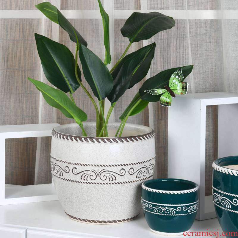 Ceramic large wholesale flower POTS clearance creative butterfly orchid green plant contracted sitting room balcony, fleshy flowerpot pack mail