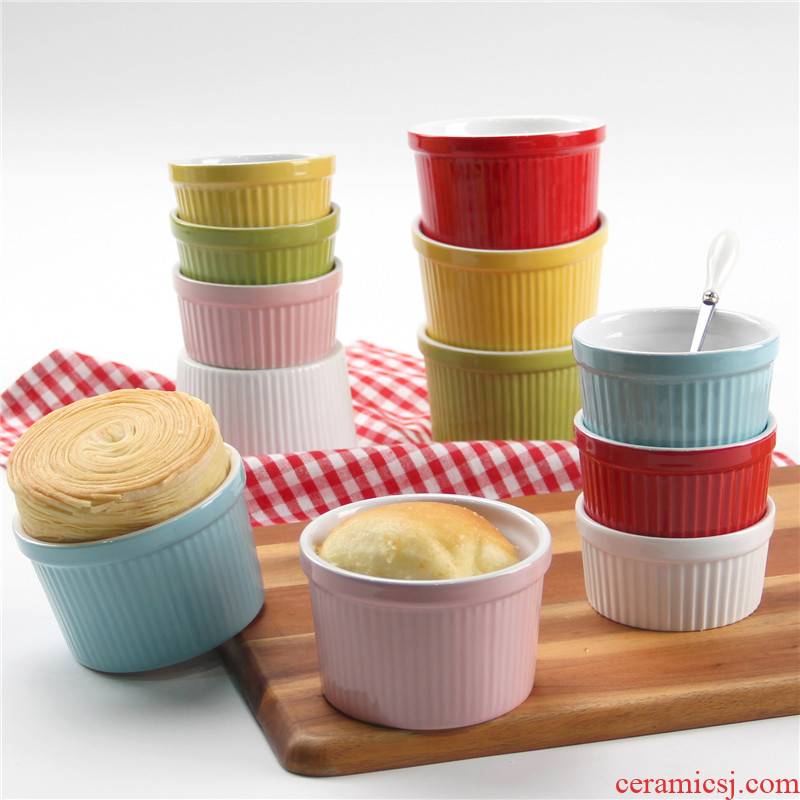 4 "small household microwave oven bake cake mould single ceramic cake cup shu she baked in a bowl