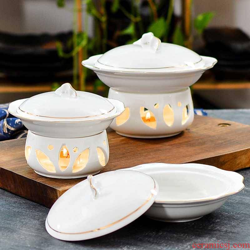 Hotel club up phnom penh Chinese ceramic tableware sea cucumber and bird 's nest candles heating a bowl dessert bowl with cover