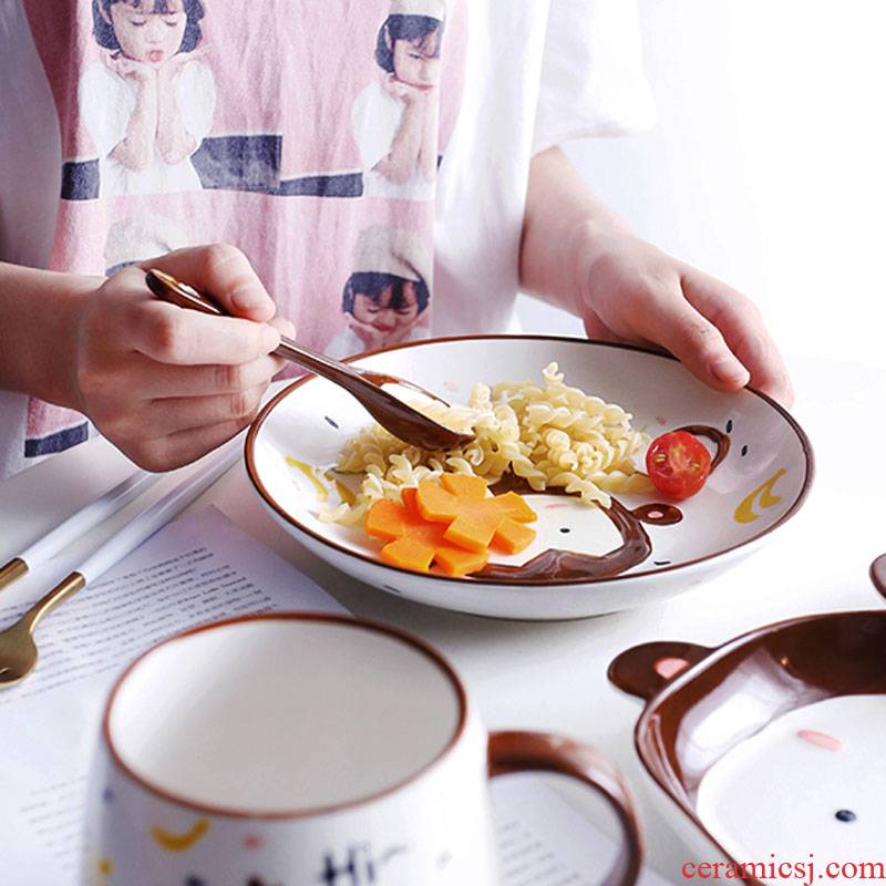 Jingdezhen express animals creative ceramic tableware children cartoon baby food bowl bowl bowl dish breakfast tray