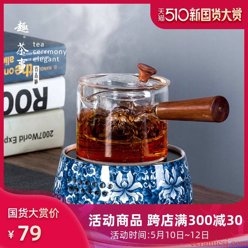 Pu - erh tea boiled suit glass teapot side boil pot of small electric TaoLu office automatic heating base of tea