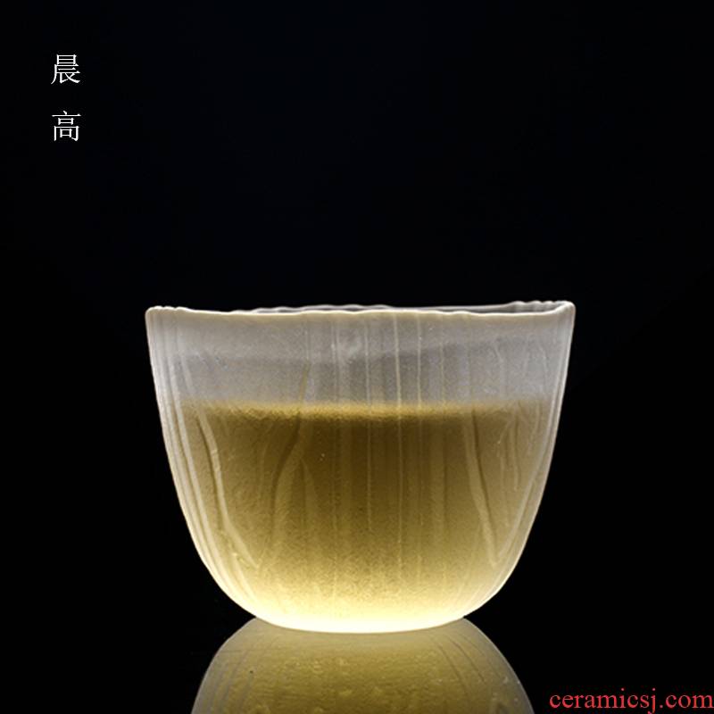 Morning high glass cup to use Japanese manual sample tea cup kung fu masters cup individual cup tea cup