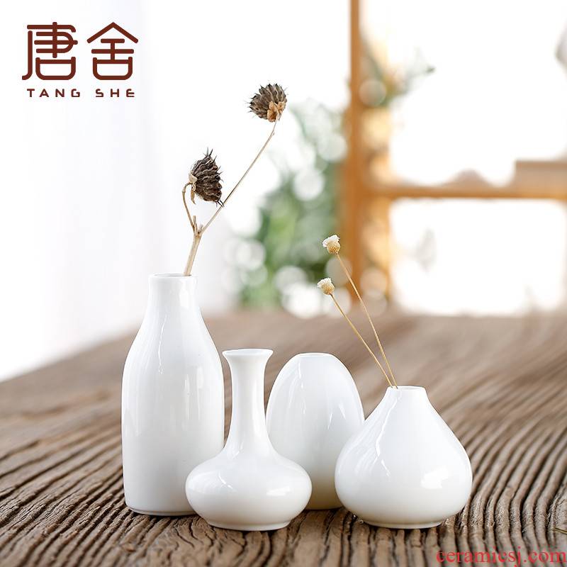 Tang's white porcelain floret bottle home furnishing articles I and contracted ceramic flower arranging dried flower flower implement sitting room household act the role ofing is tasted