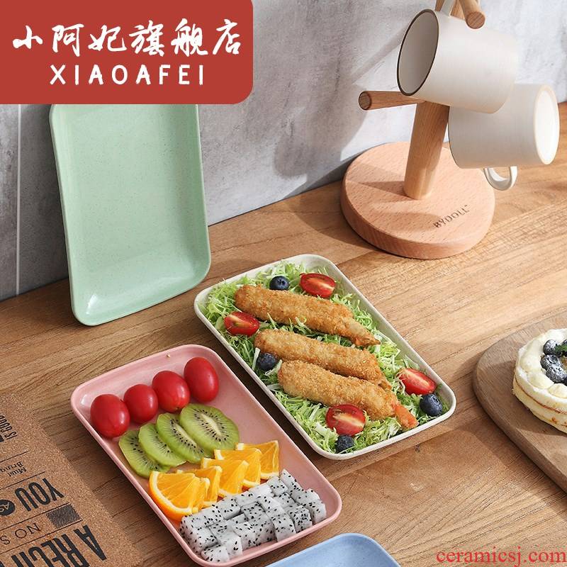; Steamed vermicelli roll snack plate of household utensils fruit pot barbecue base plastic ltd. rectangular dish of vegetables