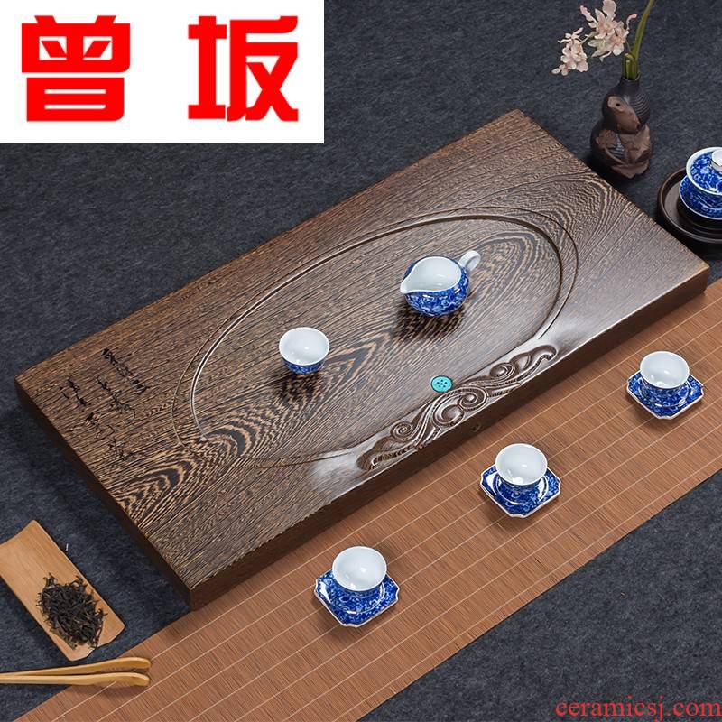 The Who -- solid wood tea tray log blocks large ground kung fu tea set tea solid wood ebony tea sea office