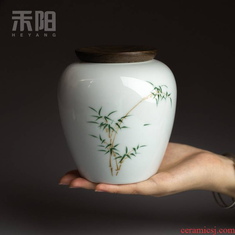 Send Yang ceramic tea pot small household seal pot of tea tea storage tanks storehouse storage POTS gift boxes of the jar