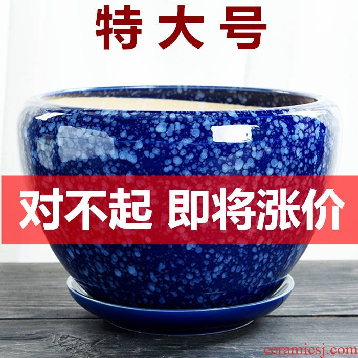 Heavy flowerpot ceramic special large clearance tray with other creative household move fleshy flower of bracketplant of the basin