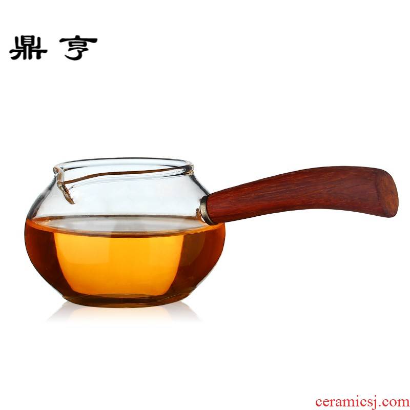 Ding heng thickening heat - resistant glass portion justice cup tea ware side the Japanese small tea sea ebony, rosewood handle by hand