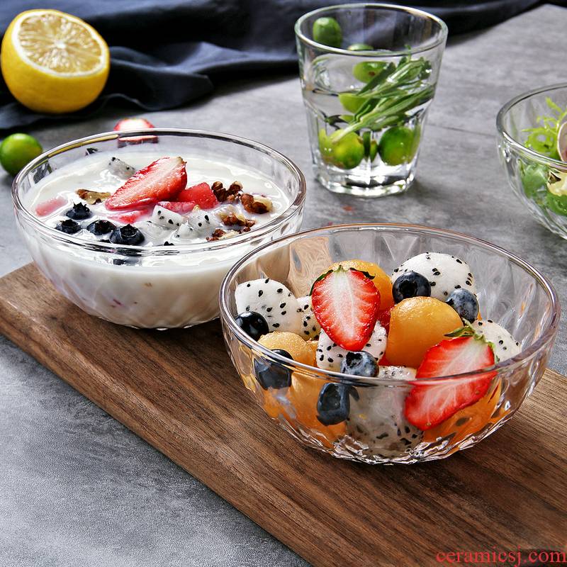 The Antarctic treasure household tableware transparent diamond fruit salad bowl soup bowl bowl dessert fruit bowl creative rainbow such as bowl cut glass