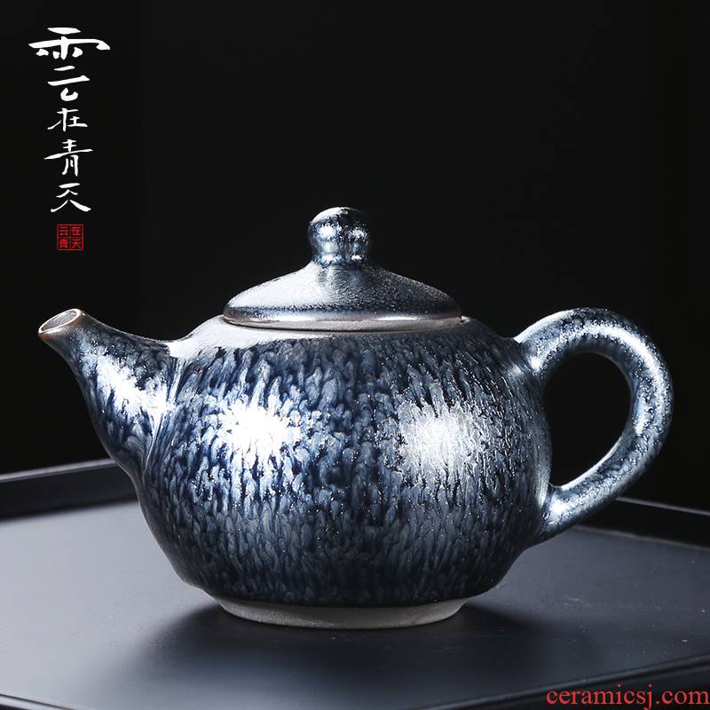 Build light) kung fu tea oil droplets masters cup tea ceramic up, the single cup temmoku teapot tea cups