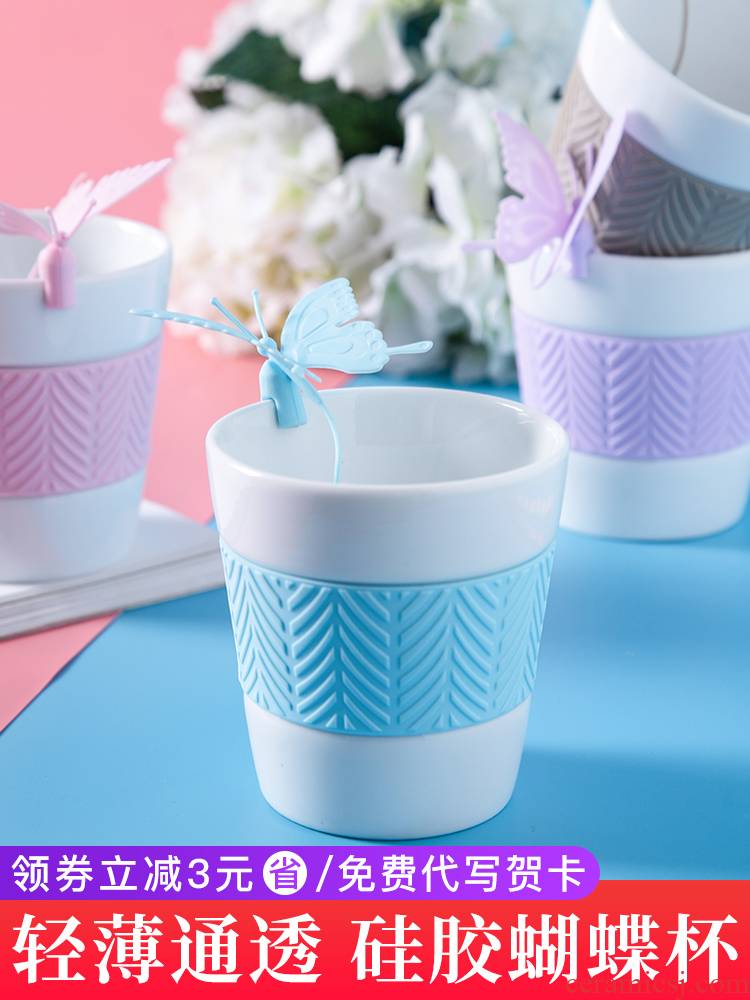 E best la ins han edition of creative move trend ceramic tea cup super express of picking household water cup "women