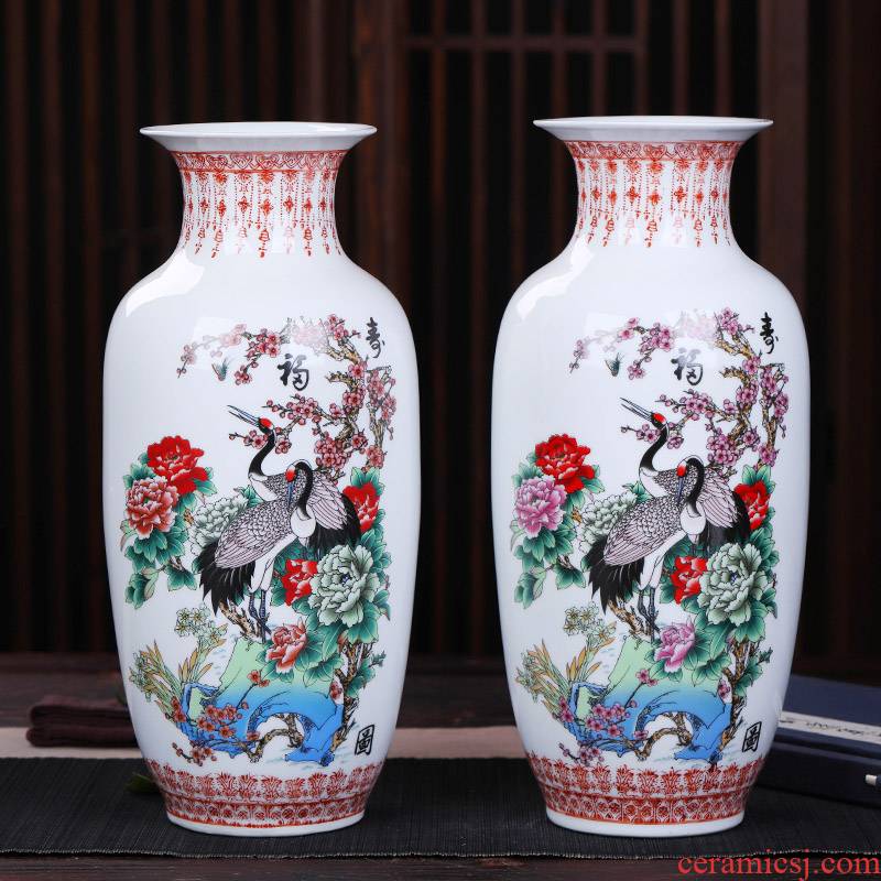 Jingdezhen ceramic Chinese vase decorated living room TV cabinet decoration furniture furnishing articles antique porcelain arts and crafts