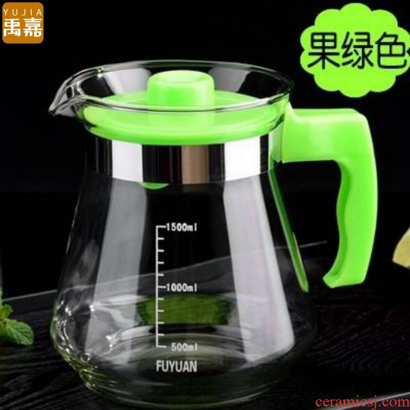 Pour boiled water large high borosilicate household heat resistant glass cold suit water with cold water cup tea YuJia kettle
