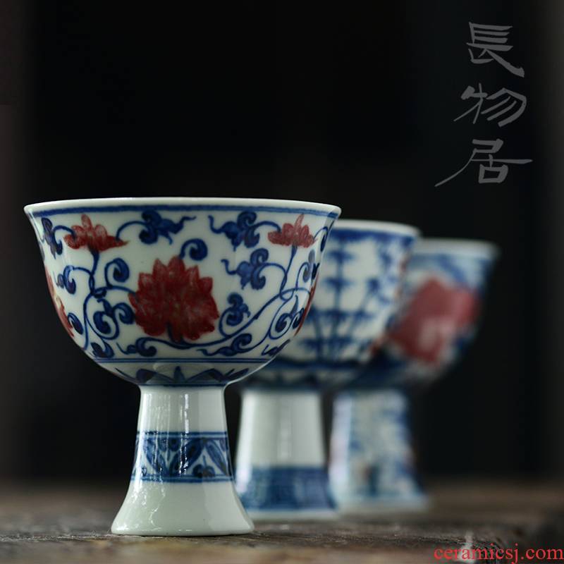 Offered home - cooked jingdezhen blue and white youligong sample tea cup in hand best CPU manually archaize ceramic tea cups