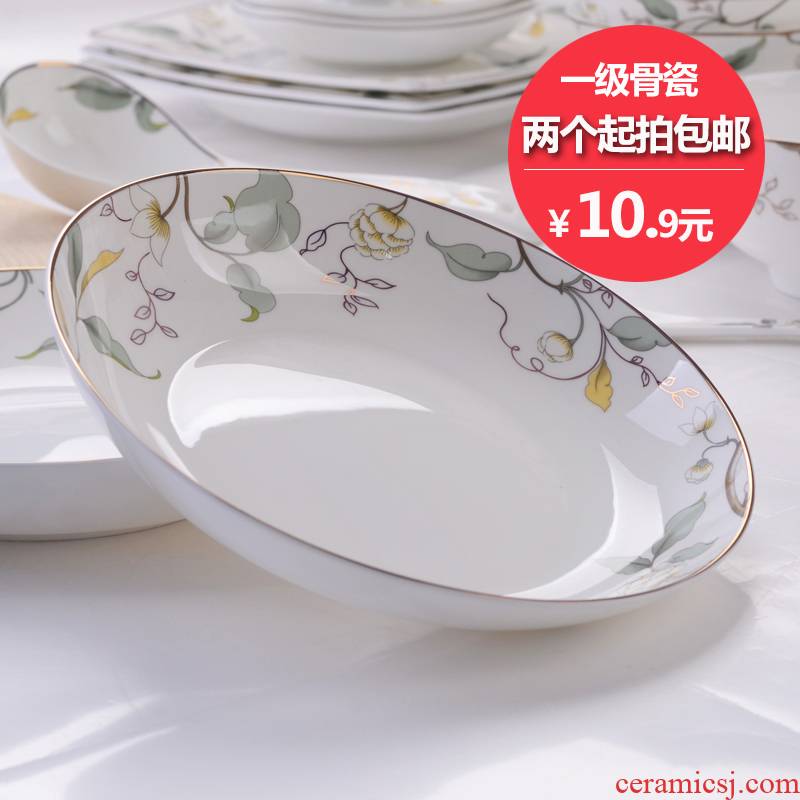 7 "primary ipads porcelain tangshan ceramic plate household food dish soup plate FanPan fruit bowl, square plate